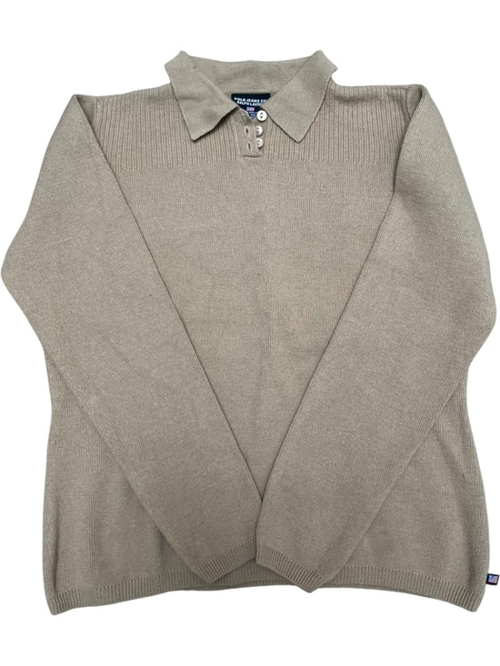 Ralph Lauren Sweaters - Ralph Lauren Women's V-Neck Polo Collar Sweater in Camel
